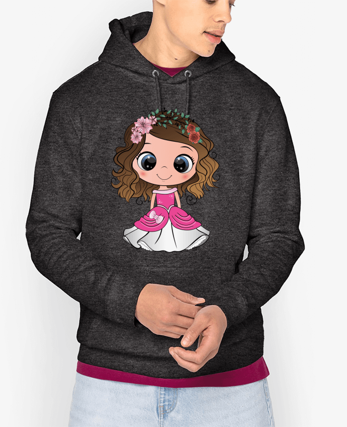 Hoodie Princesse brune aux yeux bleus Par EmmaCreation