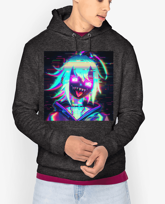 Hoodie Creepy Glitch Girl Par MagicDesign