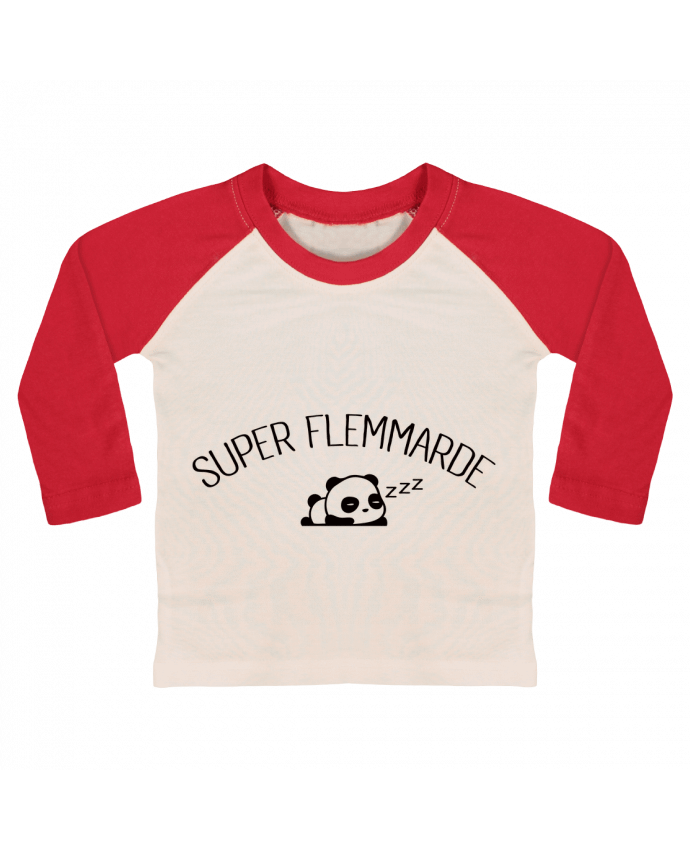 Tee-shirt Bébé Baseball ML Super Flemmarde par Freeyourshirt.com