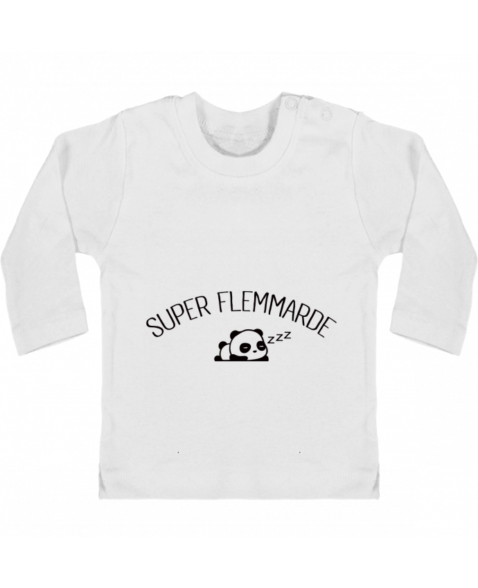 Baby T-shirt with press-studs long sleeve Super Flemmarde manches longues du designer Freeyourshirt.com