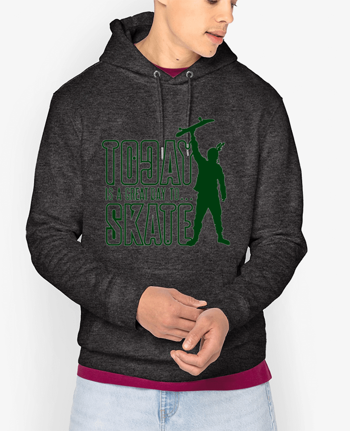Hoodie Today is a Great Day to Skate - Green Par Geronimo Gorilla SylverBack