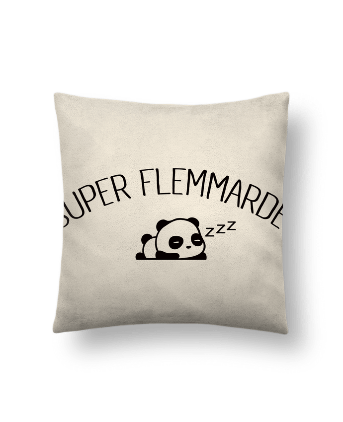 Coussin suédine Super Flemmarde par Freeyourshirt.com