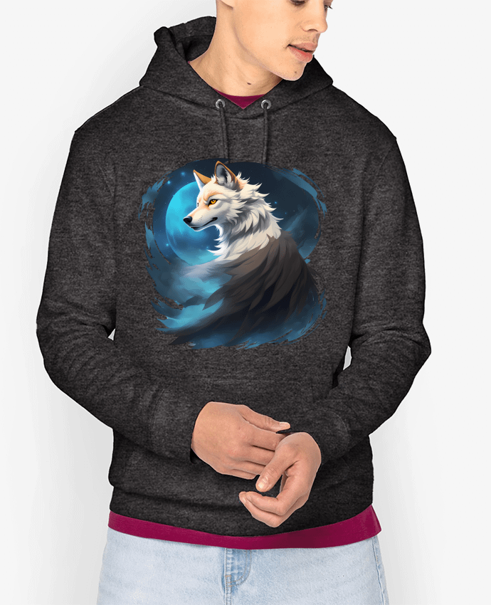 Hoodie La Lueur du Loup : Entre Ténèbres et Mystère Par ALXCOOZ1 DESIGN
