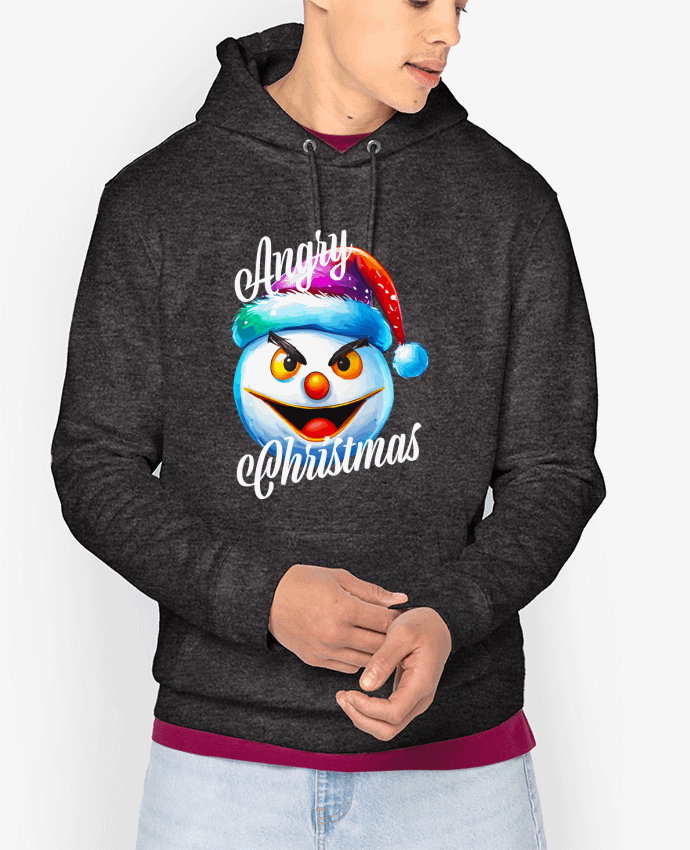 Hoodie Emoji Neige en colère. Angry Christmas Par Featheart