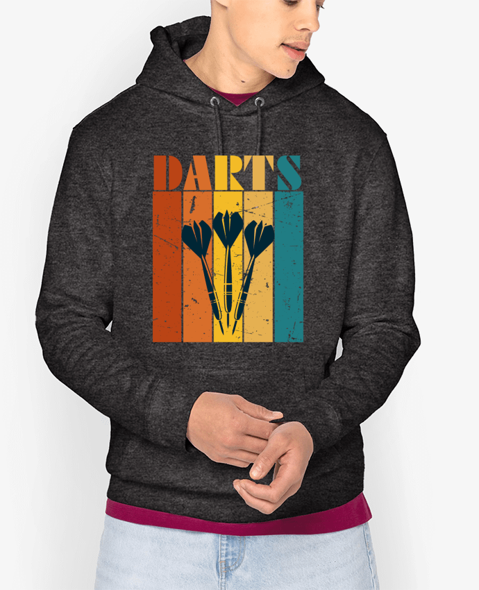Sweat capuche unisexe Bio Retro vintage dart play Par Sam boutique 79