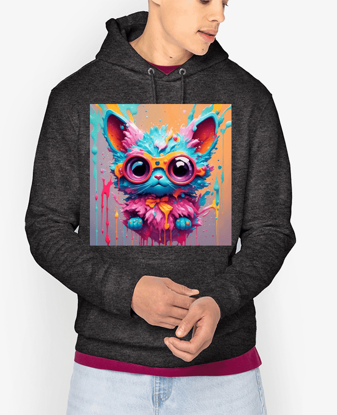 Hoodie Cute cat with paint Par matlmn01