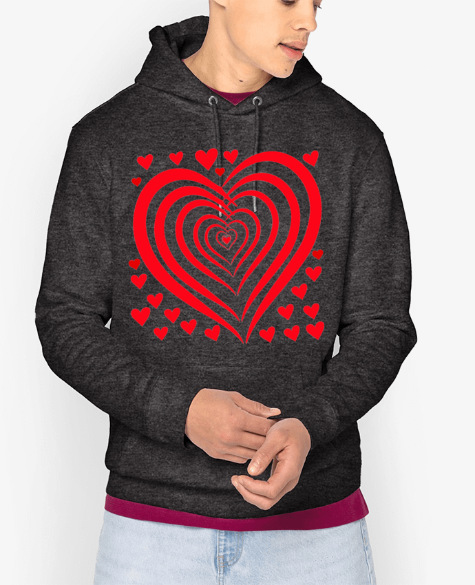 Hoodie COEUR ROUGE NAISSANCE BEBE MOTIF SAINT VALENTIN AMOUR Par LIAMRIVIERART
