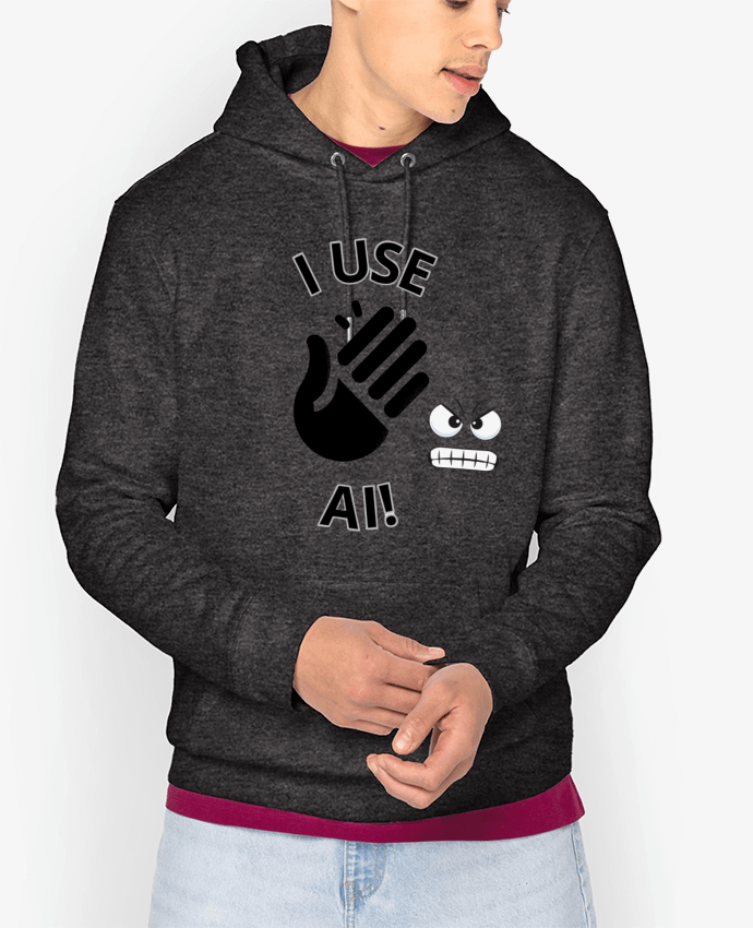 Hoodie INTELLIGENCE ARTIFICIELLE MOTIF NOIR ET BLANC Par LIAMRIVIERART