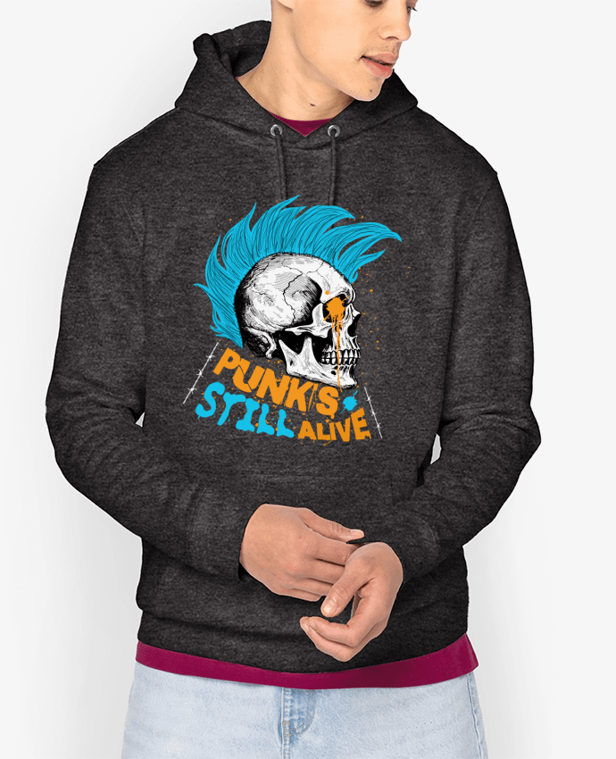 Hoodie Punk's still alive - punk rock homme ado français Par LeShopDeMus