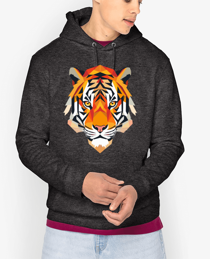Hoodie Tigre stylisé, Géométrique Par KronoArt