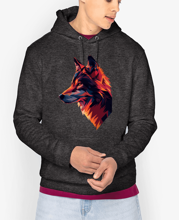 Hoodie Illustration de Loup stylisé Par KronoArt
