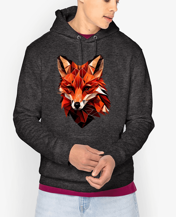 Hoodie Renard stylisé, Géométrique Par KronoArt