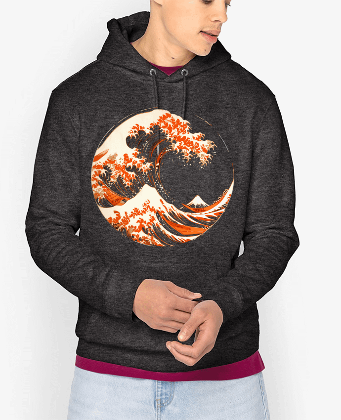 Hoodie Vague d'Hokusai Stylisé Par KronoArt