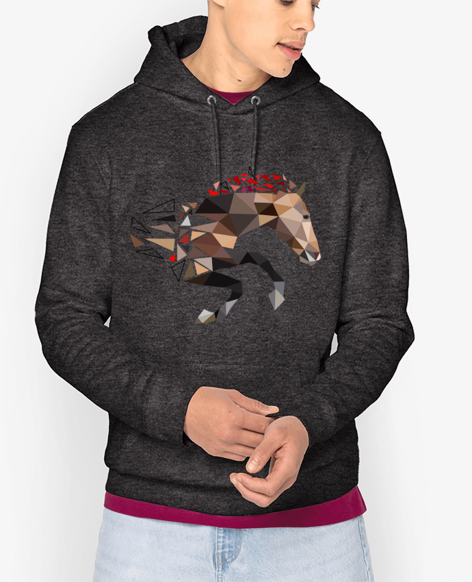 Hoodie Cheval triangle géométrique design Par MozKat Studio