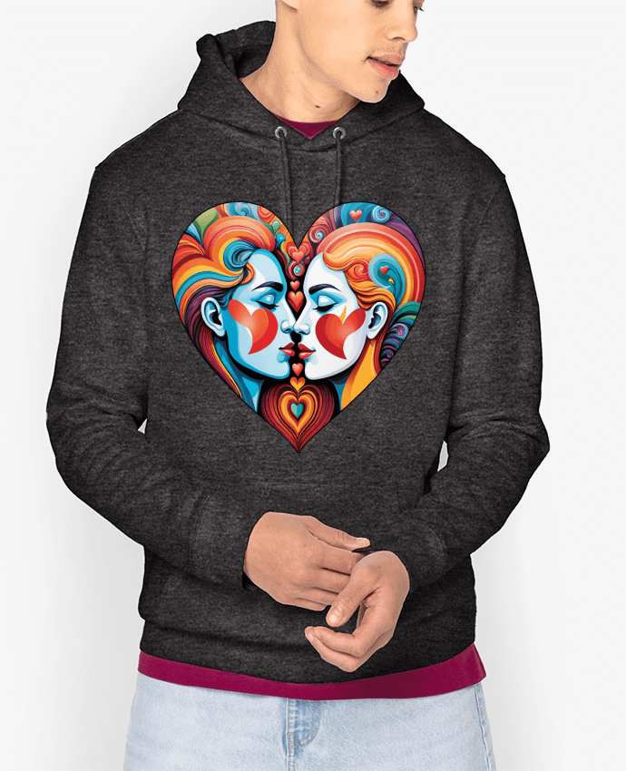 Hoodie MULTICOLOR HEART Par 33designerarte
