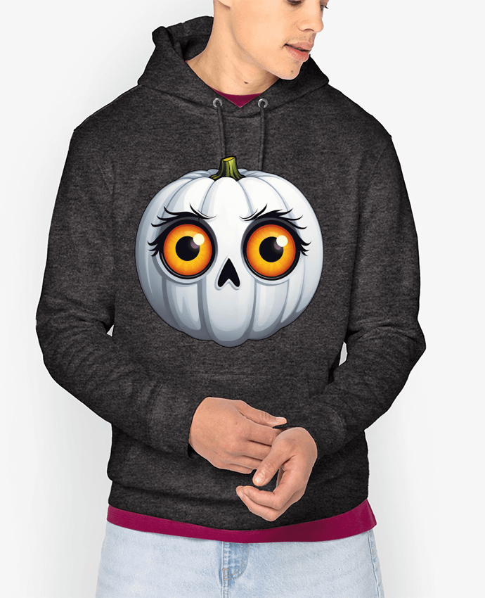 Hoodie WHITE PUMPKIN WITH EYES Par 33designerarte