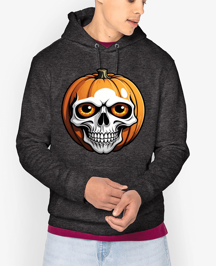 Hoodie CITROUILLE AVEC CRÂNE Par 33designerarte