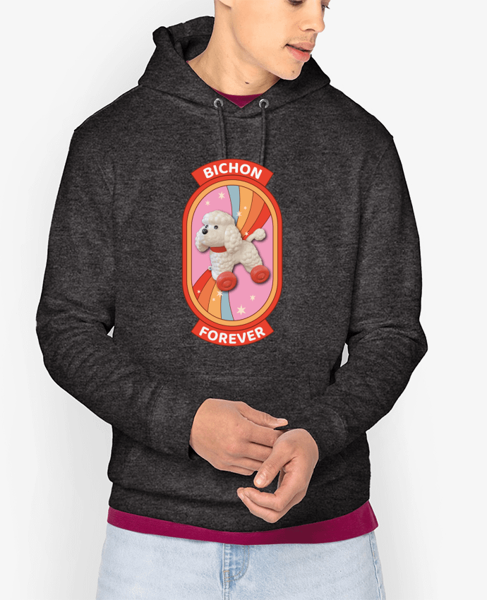 Hoodie Bichon forever Arc-en-ciel Par Unik&moi