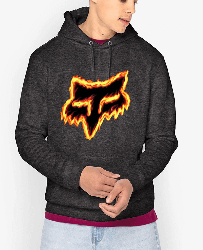 Sweat capuche unisexe Bio Renard de feu Par PopsQc