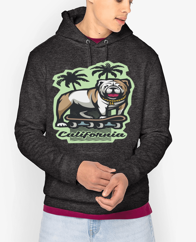 Hoodie Cool bulldog sur Skateboard California Par TrendCadeaucool