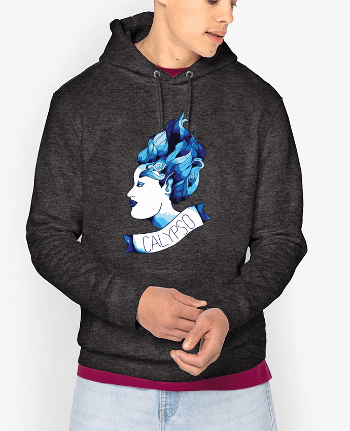 Hoodie calypso grise - tatoo old school - déésse des mers Par Mello.Ve