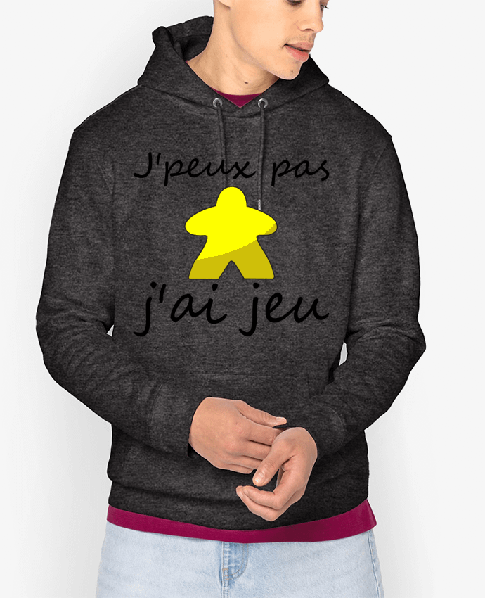 Hoodie j'peux pas j'ai jeu meeple jaune Par Le Repaire des Joueurs