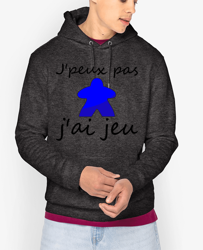 Hoodie j'peux pas j'ai jeu meeple bleu Par Le Repaire des Joueurs