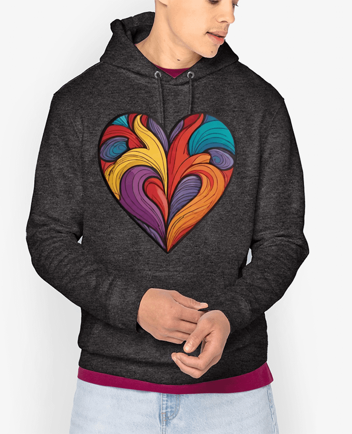 Hoodie COEUR MULTICOLORE Par 33designerarte