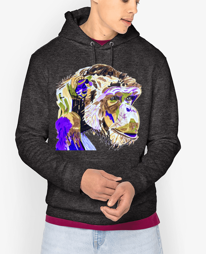 Hoodie Chimpanzé aux couleurs complémentaires Par Eclat animalier