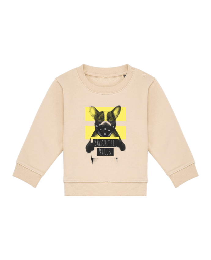 Sweatshirt bébé écoresponsable rebel_dog_yellow by Balàzs Solti