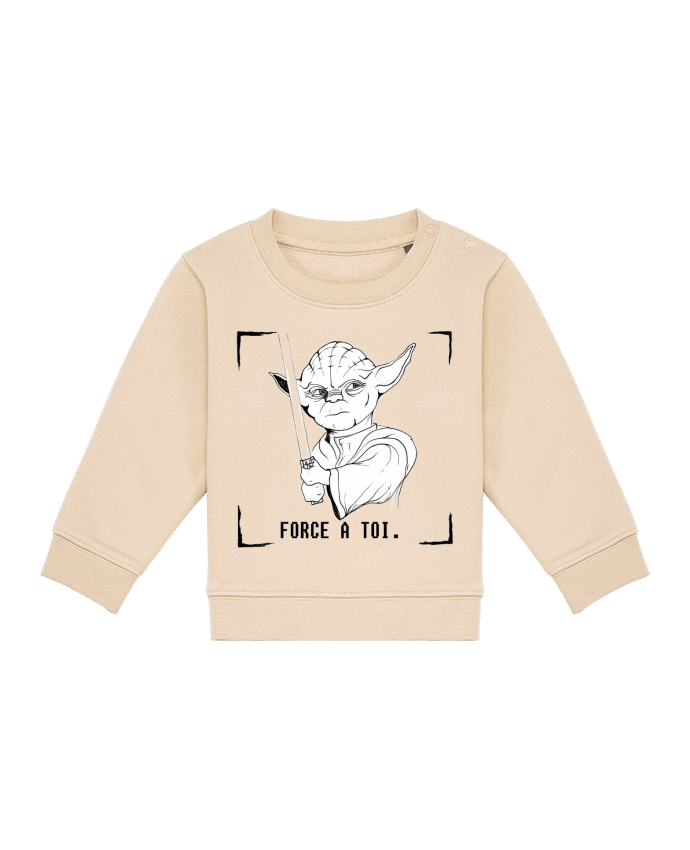 Sweatshirt bébé écoresponsable Maître Yoda por Paulo Makesart