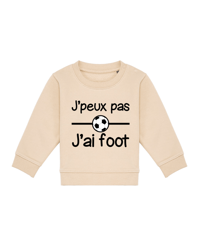 Sweatshirt bébé écoresponsable J'peux pas j'ai foot , football por Benichan