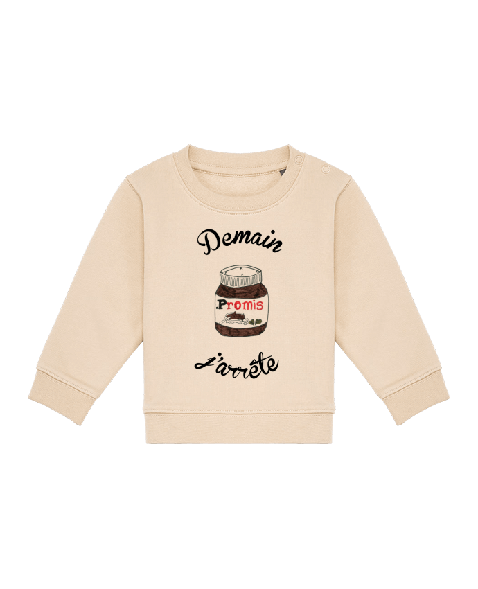 Sweat bébé Demain j'arrête le Nutella par Promis