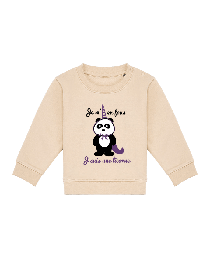 Sweat bébé Je m'en fous j'suis une licorne, panda par Benichan