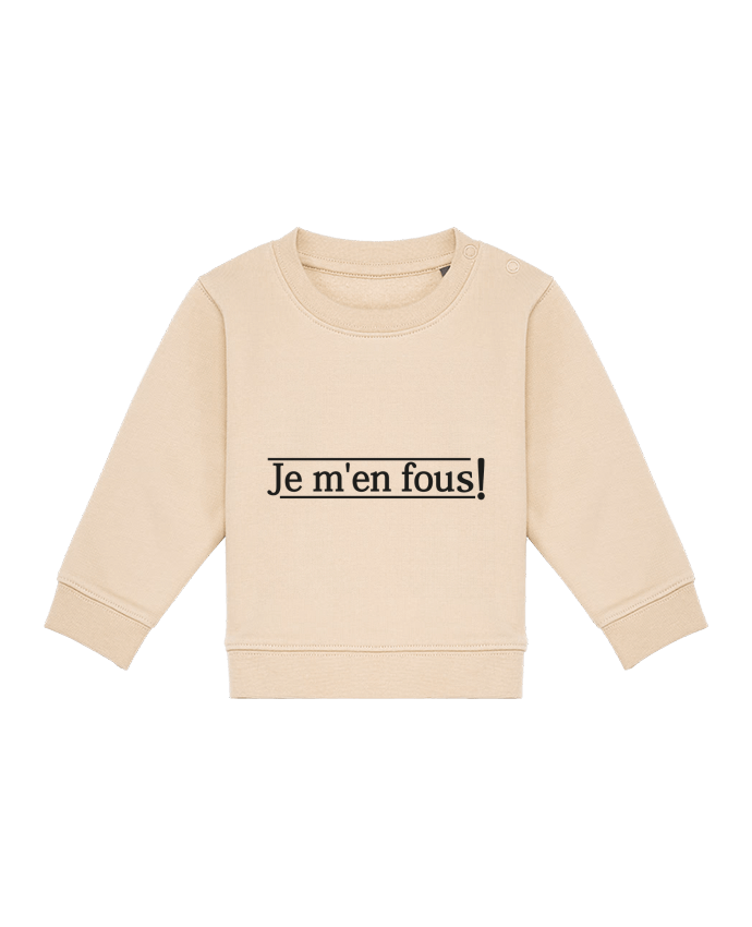 Sweatshirt bébé écoresponsable Je m'en fous ! por tunetoo