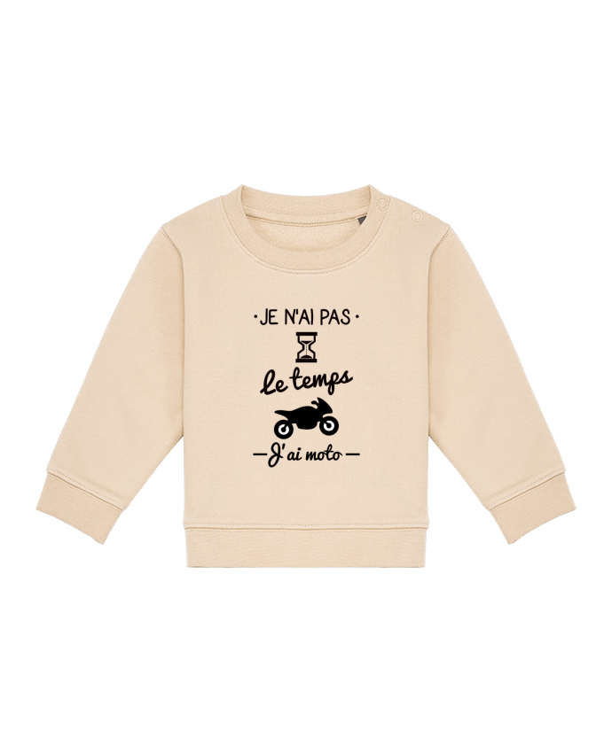 Sweatshirt bébé écoresponsable Pas le temps j'ai moto, motard por Benichan