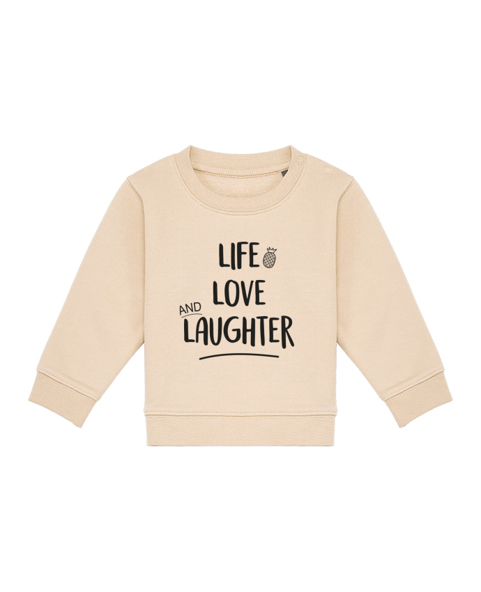 Sweatshirt bébé écoresponsable Life, love and laughter... por IDÉ'IN