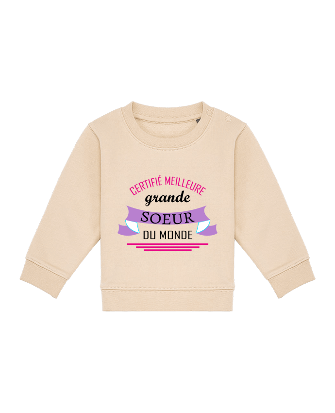 Sweatshirt bébé écoresponsable Certifié meilleure grande sœur du monde by tunetoo