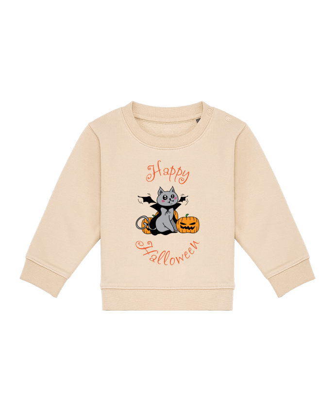 Sweat bébé Cut Cat Halloween - Chat vampire par 