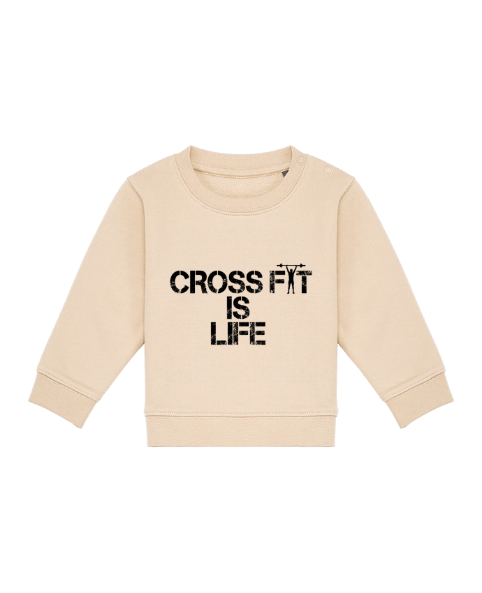 Sweatshirt bébé écoresponsable Crossfit is life por tunetoo
