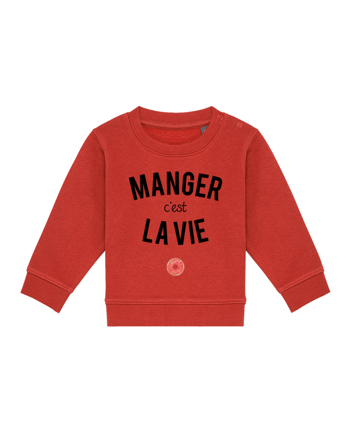 Sweatshirt bébé écoresponsable Manger c'est la vie por tunetoo