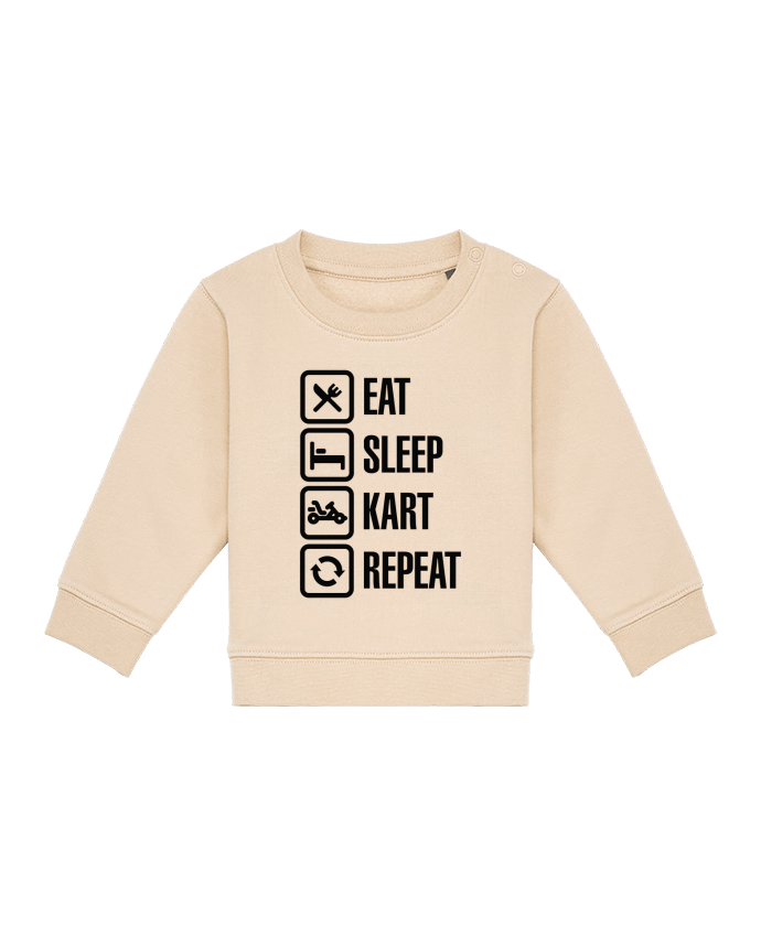 Sweatshirt bébé écoresponsable Eat, sleep, kart, repeat by LaundryFactory