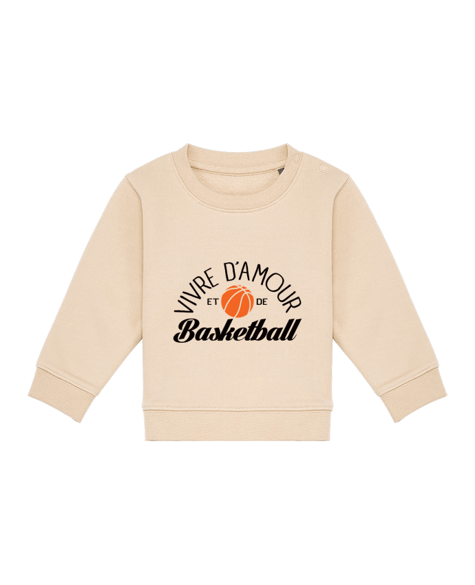 Sweat bébé Vivre d'Amour et de Basketball par Freeyourshirt.com