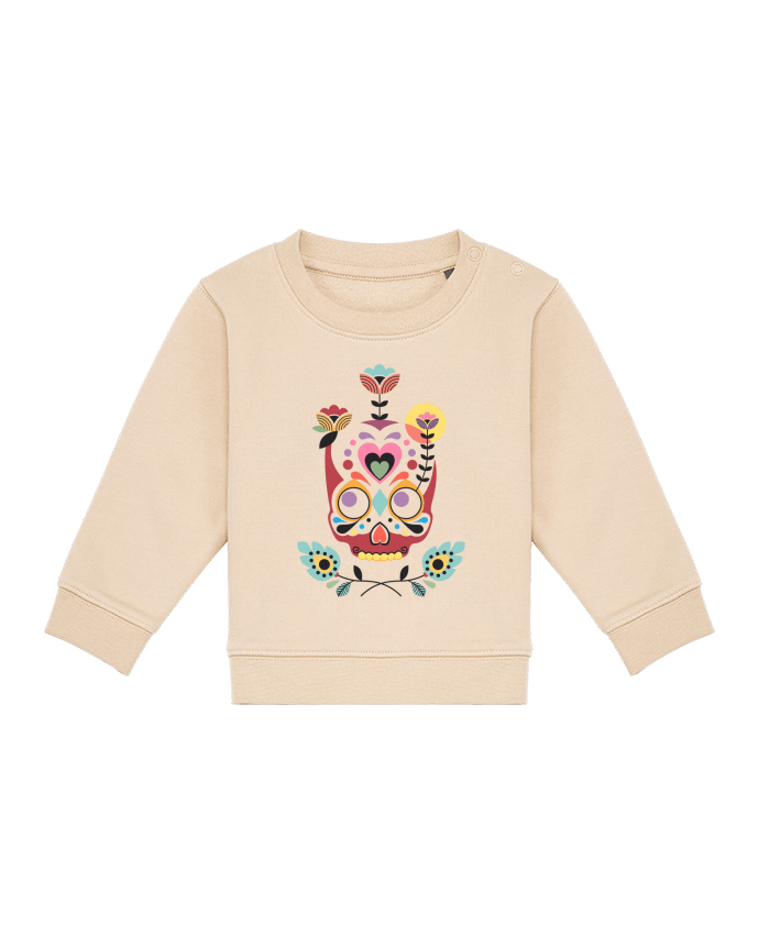 Sweat bébé Calavera fleurie par Tête Au Carré