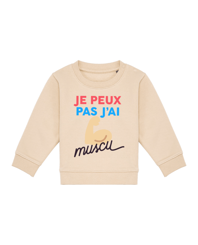 Sweatshirt bébé écoresponsable je peux pas j'ai muscu by Ruuud