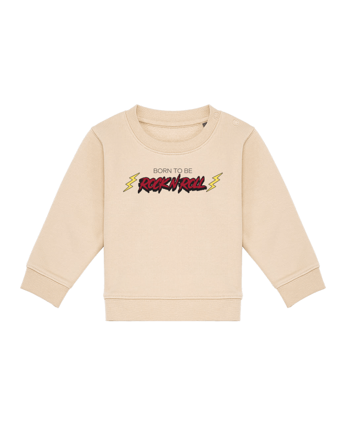 Sweatshirt bébé écoresponsable Born to be rock n roll por tunetoo