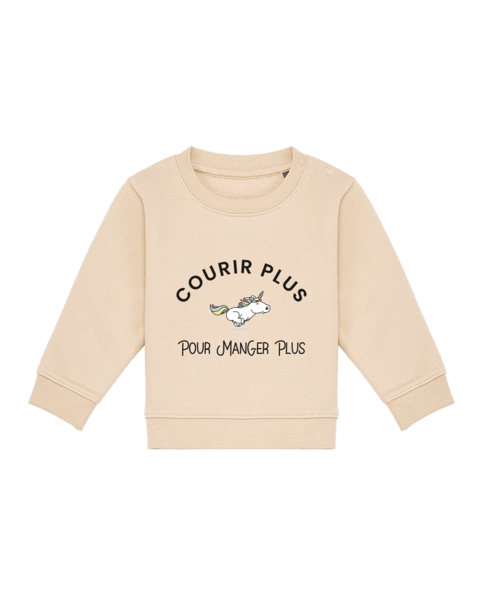 Sweat bébé Courir plus pour manger plus - Licorne par Folie douce