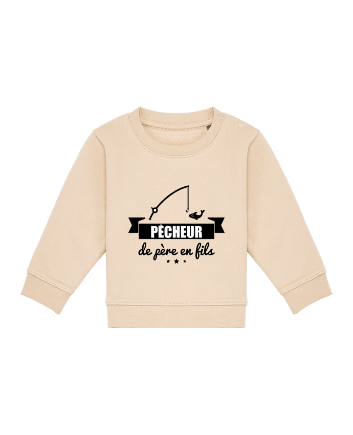 Sweatshirt bébé écoresponsable Pêcheur de père en fils, pêcheur, pêche by Benichan