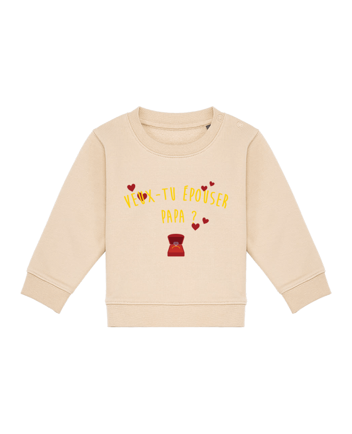 Sweatshirt bébé écoresponsable Veux-tu épouser papa ? por tunetoo