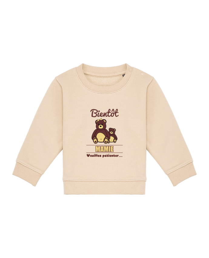 Sweatshirt bébé écoresponsable Bientôt Mamie, future grand-mère, ourson, famille, grossesse by Benichan